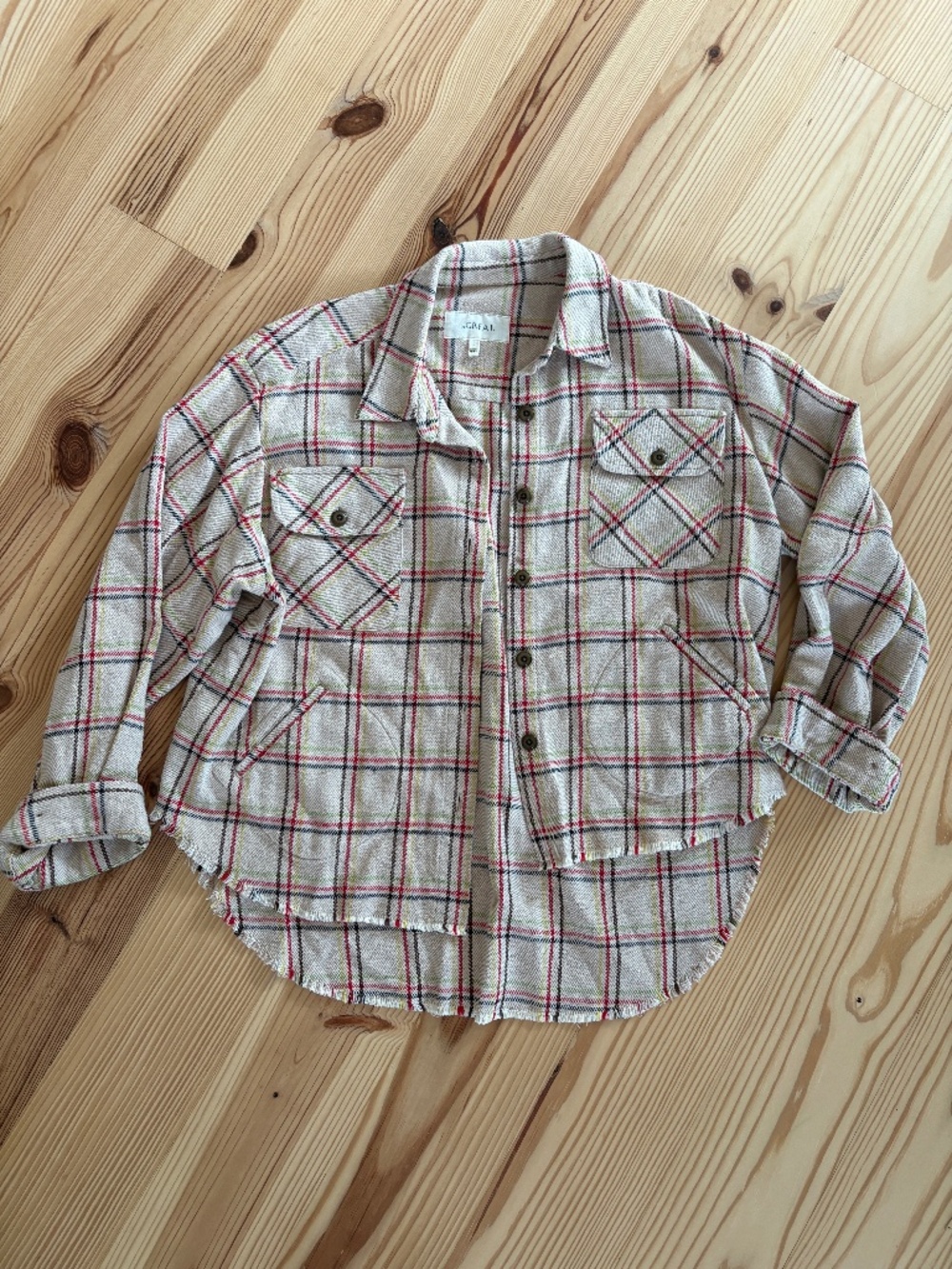 The GREAT. Plaid Shirt Jacket Shacket Size 0